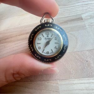 Vintage Fieldston Pocket Watch Clock Pendant Timepiece Necklace Requires service